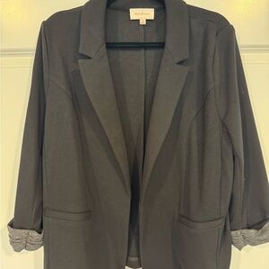 Skies Are Blue- Black 3/4 sleeves Women's Blazer